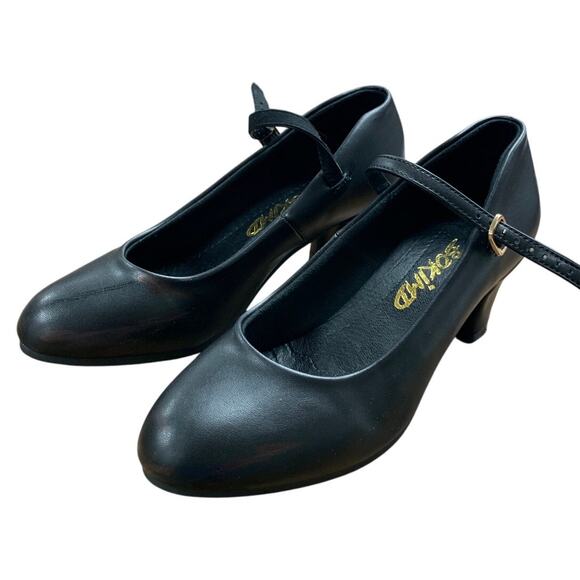Bokimd Womens Size 7 Black Non-Slip Latin Salsa Dance 2.25" Heel Character Shoes - Picture 3 of 8